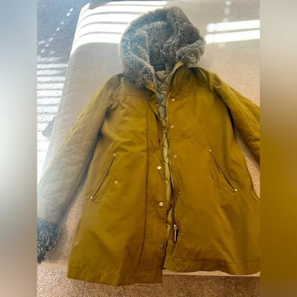 Zara Basic Womens Long Sleeve Hooded Full Zip Parka Jacket/Coat - Picture 1 of 3